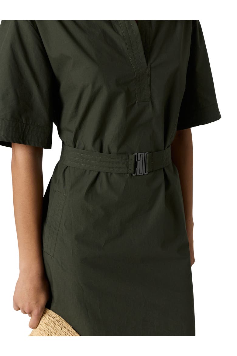 Rizlene Short Sleeve Belted Waist Dress, Alternate, color, Khaki Green
