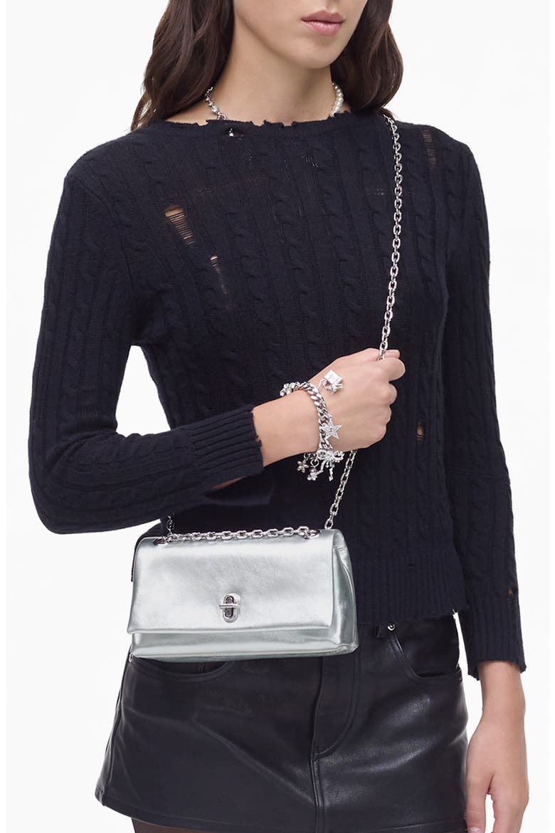 The Dual Chain Strap Mini Bag, Alternate, color, SILVER