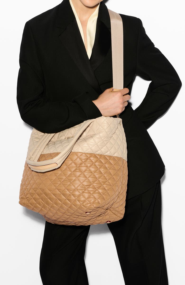 MZ Wallace Medium Metro Deluxe Tote, Alternate, color, Buff/ Caramel Colorblock