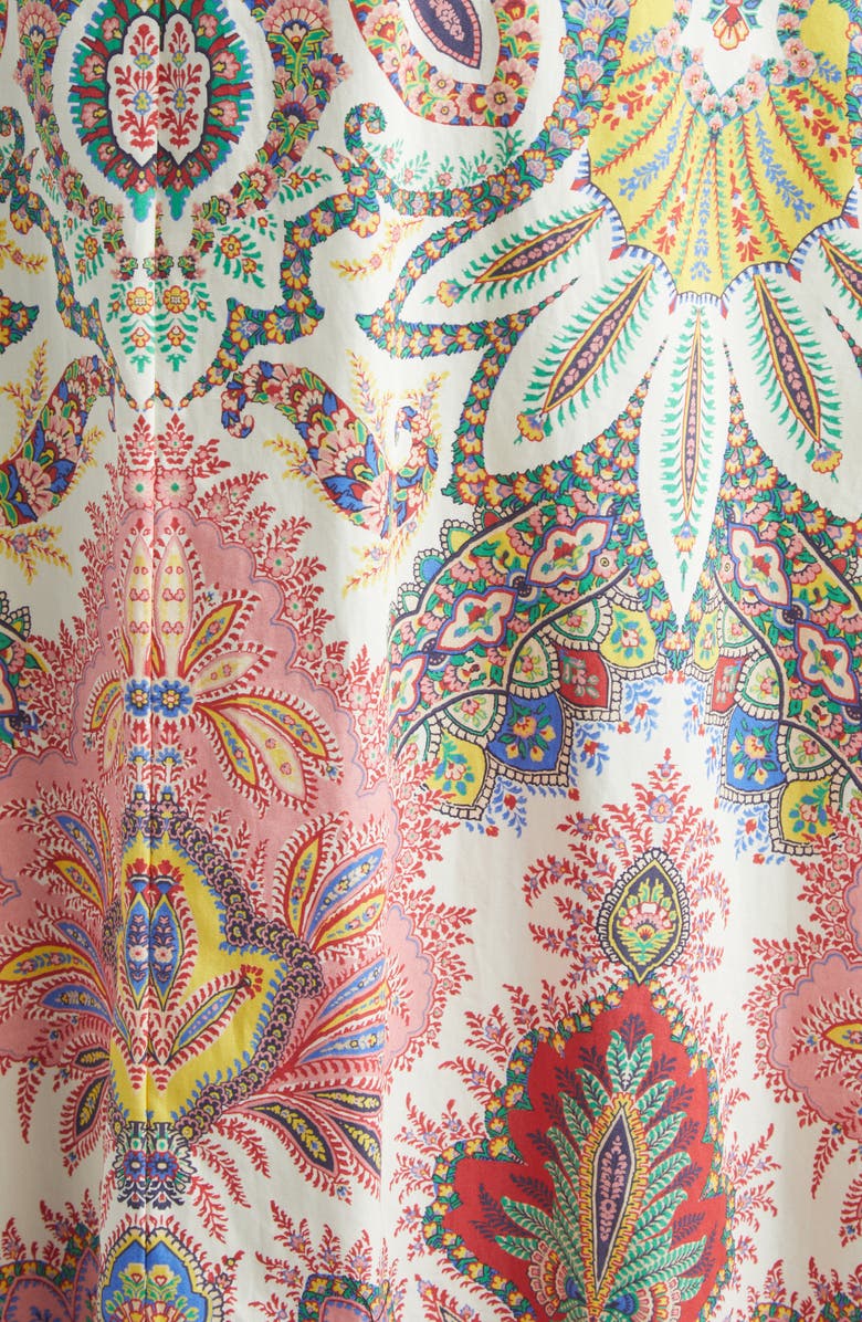 Etro Paisley Print Cotton Maxi Dress, Alternate, color, Print On White Base