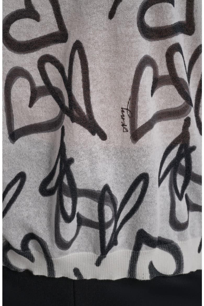 Lightweight Graffiti Heart Print Sweater, Alternate, color, IVORY GRAFFITI HEART