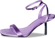MANGO Square Toe Satin Sandal