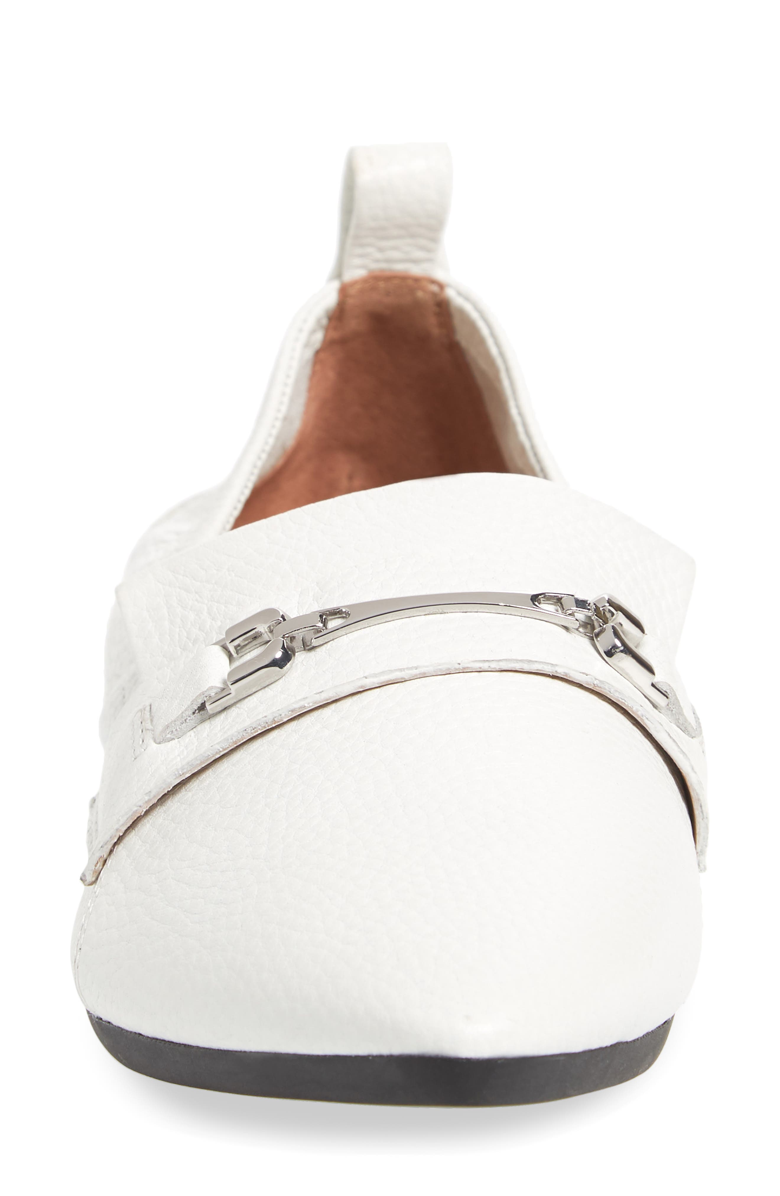 Linea Paolo Domino Skimmer Flat, Alternate, color, White Leather