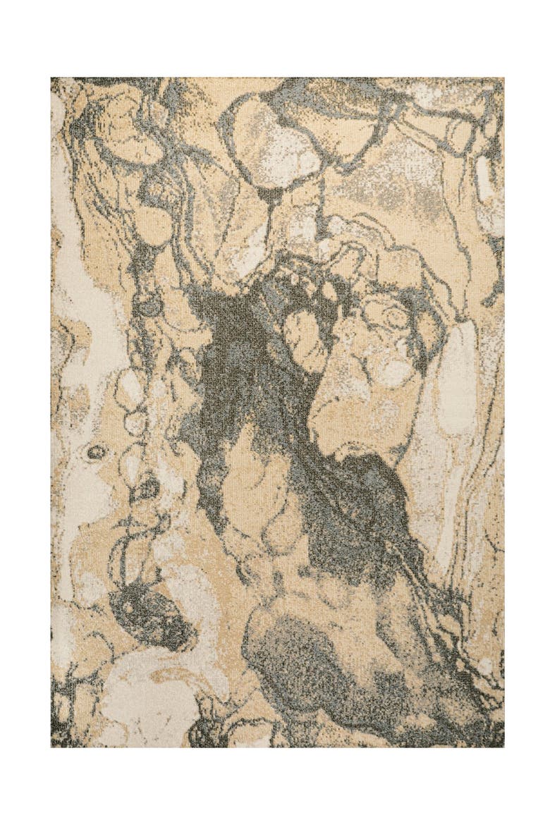 Marmo Abstract Marbled Modern Area Rug, Alternate, color, Gold/Gray
