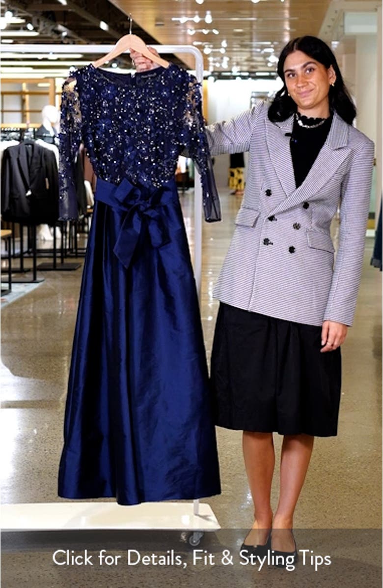 3D Floral Bodice Beaded Gown, sales video thumbnail