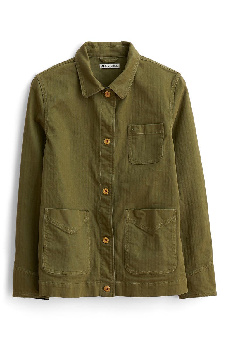 Herringbone Work Jacket, Alternate, color, ARMY OLIVE