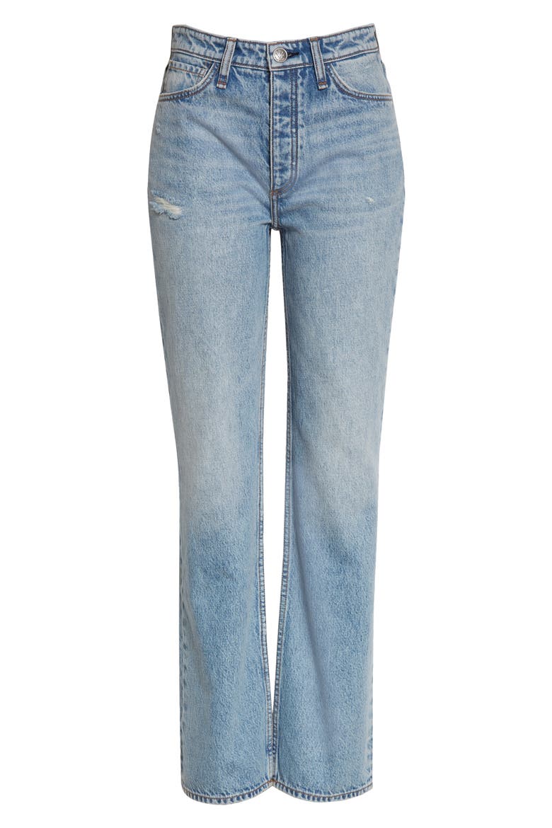 Alex Ripped High Waist Straight Leg Jeans, Alternate, color, LOU1