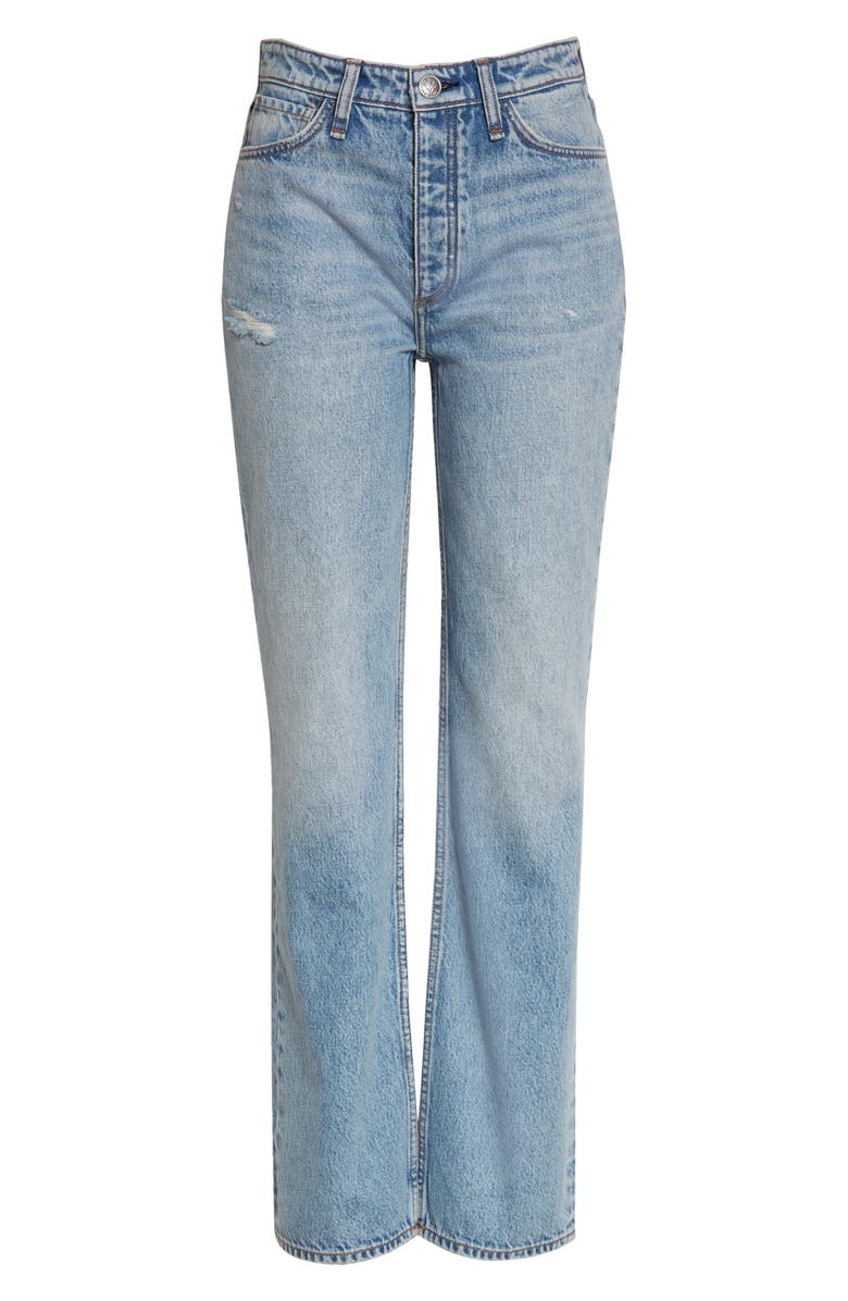 rag & bone Alex Ripped High Waist Straight Leg Jeans, Alternate, color, 