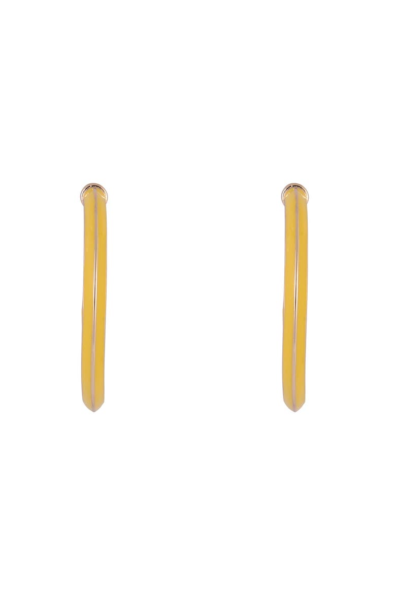 Pencil Hoop Earrings, Alternate, color, Yellow