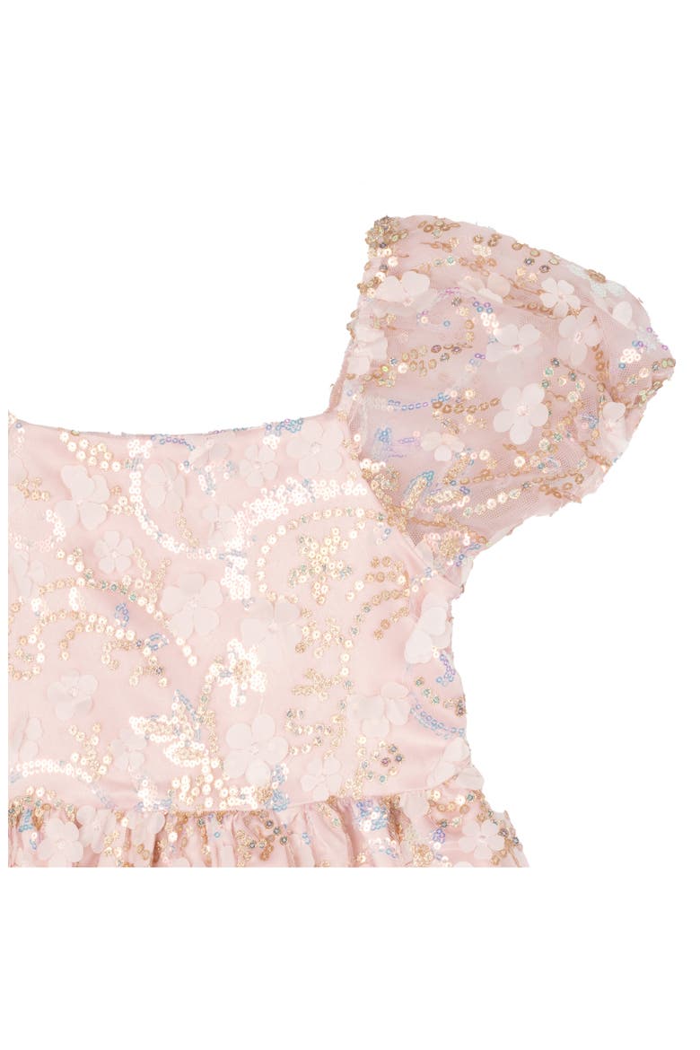 3D Flower Sequin Dress, Alternate, color, BLUSH