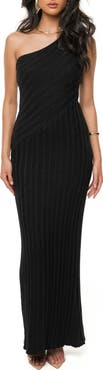 JLUXLABEL One-Shoulder Body-Con Maxi Dress