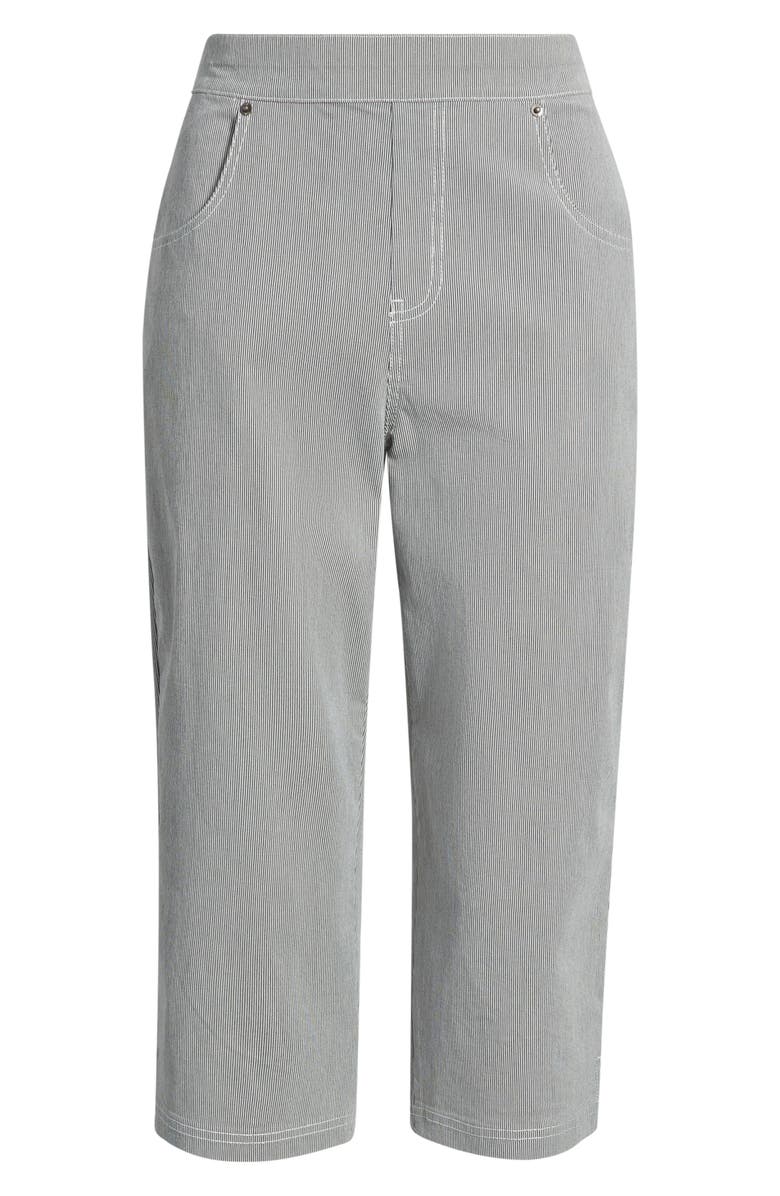 Hue Spring Stripe Petal Pusher Capri Pants, Main, color, Black