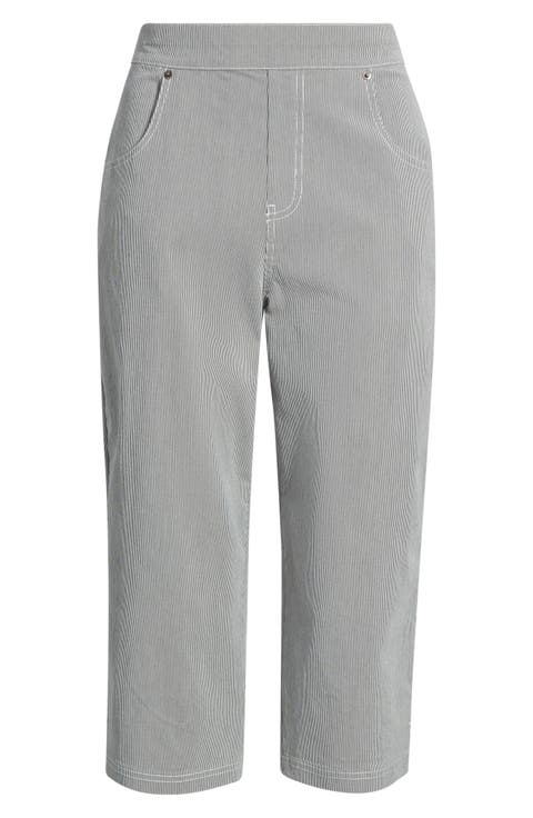 Spring Stripe Petal Pusher Capri Pants