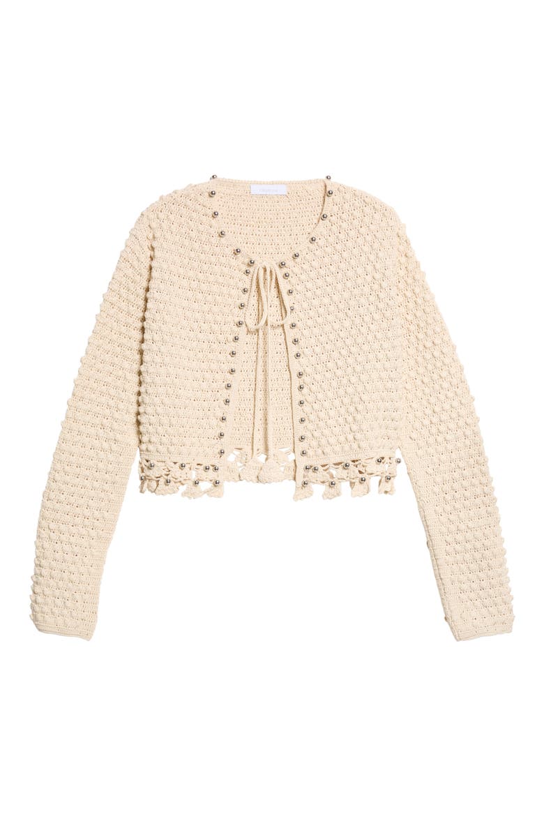 Crochet Cardigan, Main, color, ECRU FLUFFY