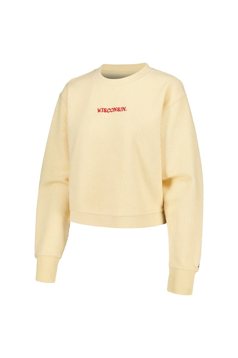 Women's League Collegiate Wear Cream Wisconsin Badgers Timber Cropped Pullover Sweatshirt, Alternate, color, Cream