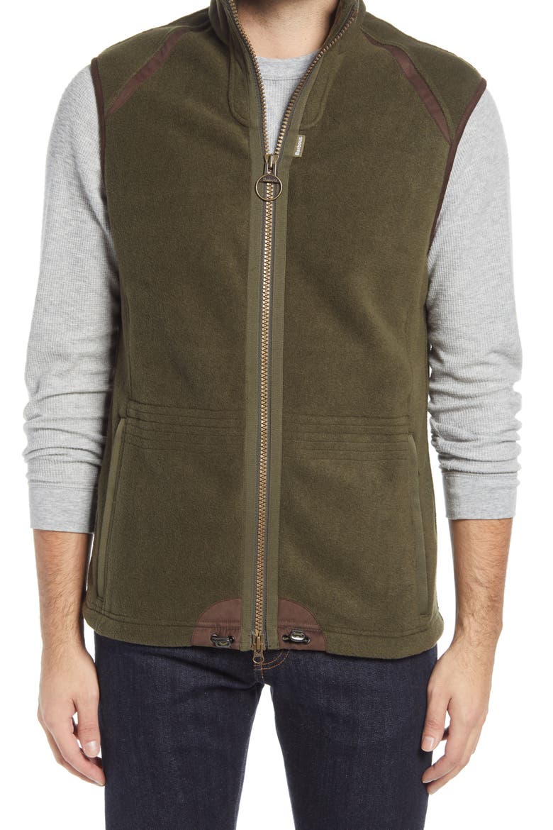 Langdale Regular Fit Fleece Gilet Vest, Alternate, color, OLIVE
