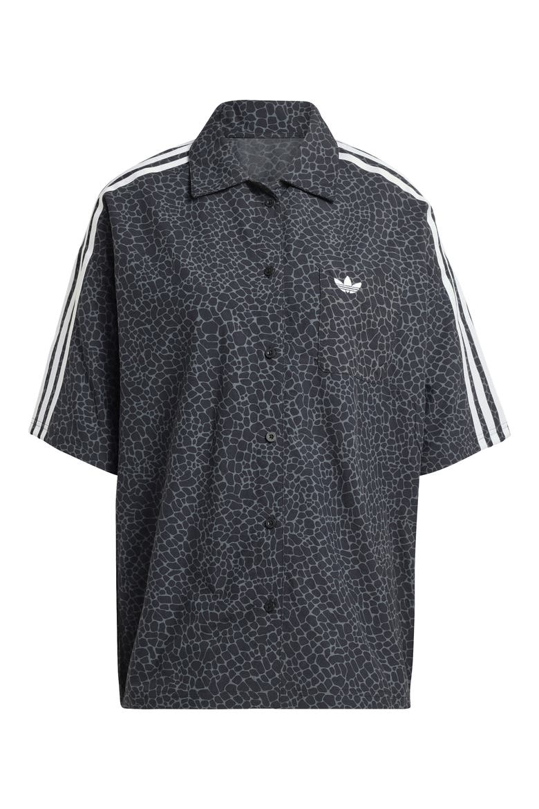 AOP Short Sleeve Shirt, Alternate, color, BLACK/ GREY SIX