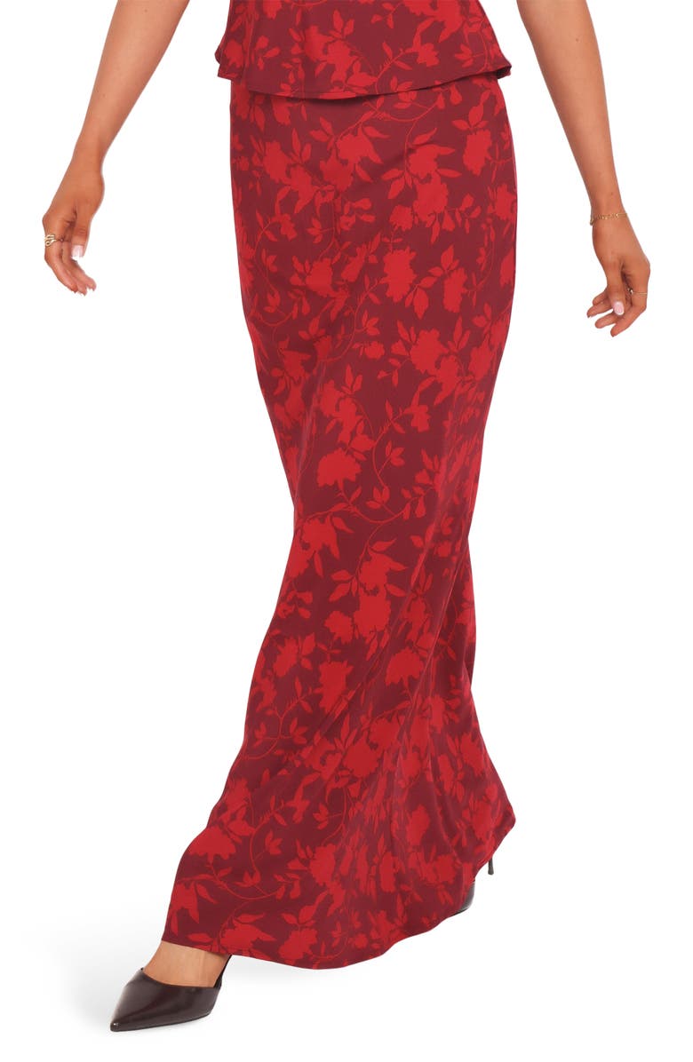 Petal & Pup Velman Floral Print Maxi Skirt, Alternate, color, Burgundy Floral