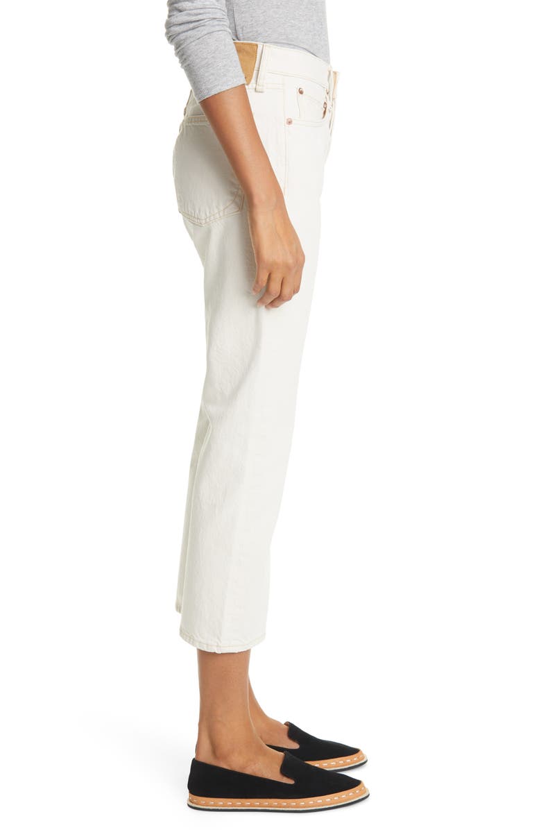 rag & bone Maya High Waist Crop Flare Jeans, Alternate, color, Ecru