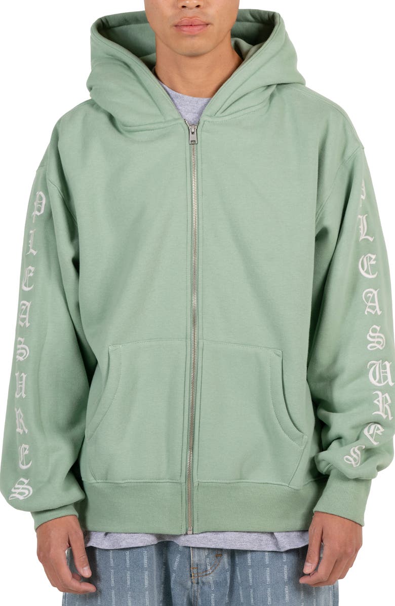 PLEASURES Embroidered Logo Hoodie, Main, color,