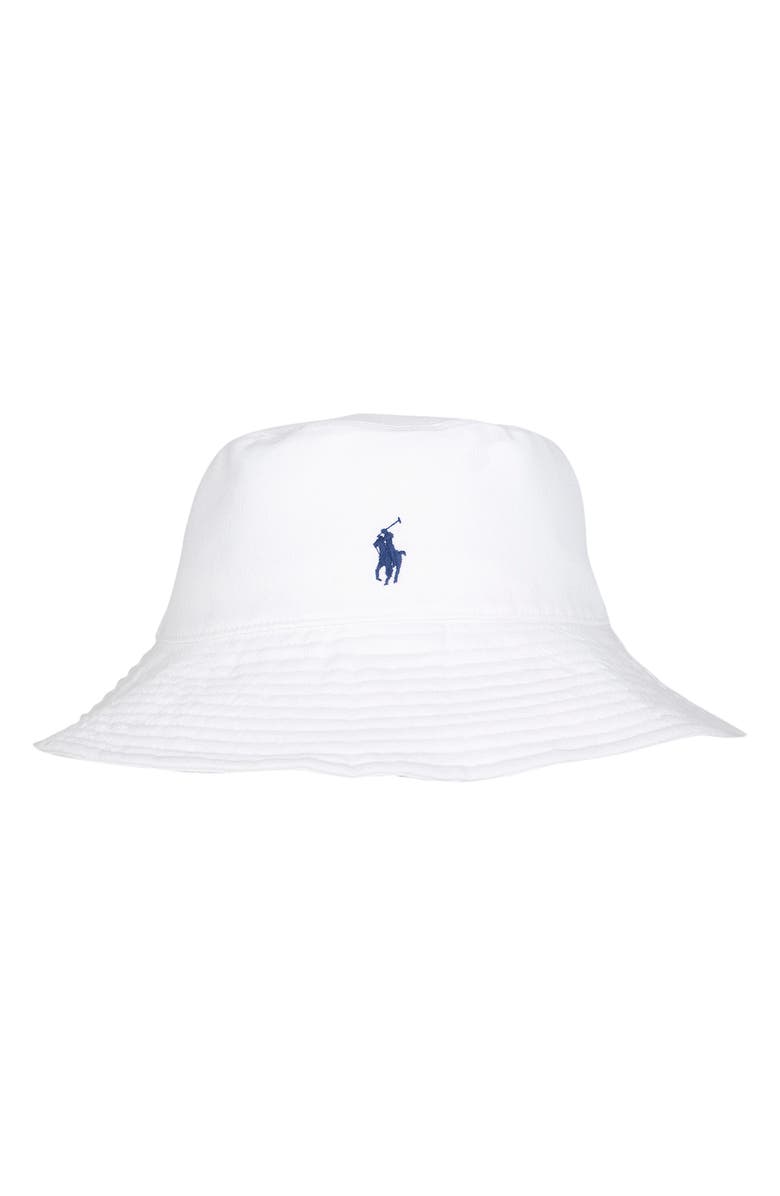Polo Ralph Lauren Embroidered Logo Linen Bucket Hat, Main, color, 