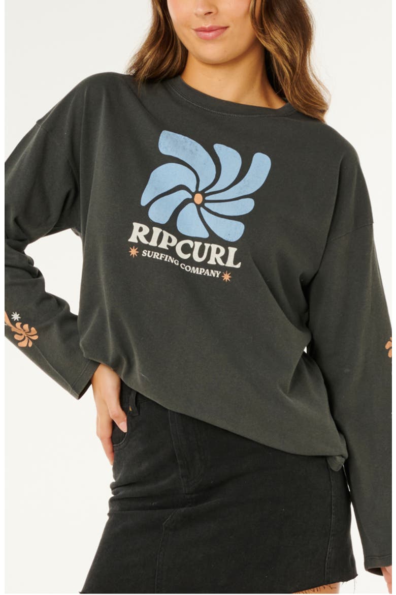 Pacific Coast Heritage Relaxed Graphic Long Sleeve T-Shirt, Main, color, WASHED BLACK
