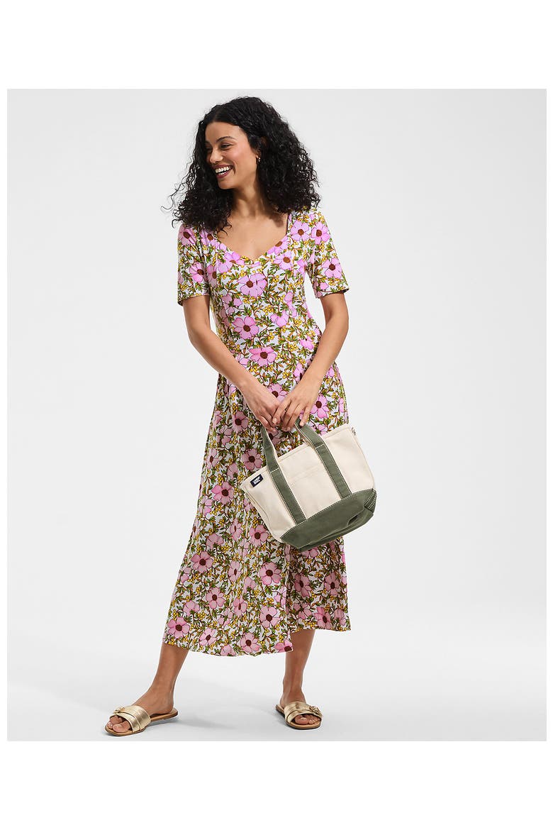 Silky Knit Sweetheart Midi Dress, Alternate, color, Light Rose Pink Floral Blossom