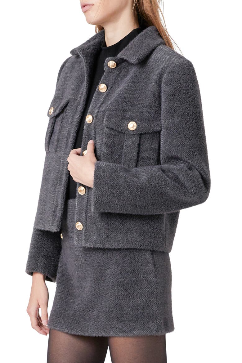 Brushed Jacket, Alternate, color, GREY