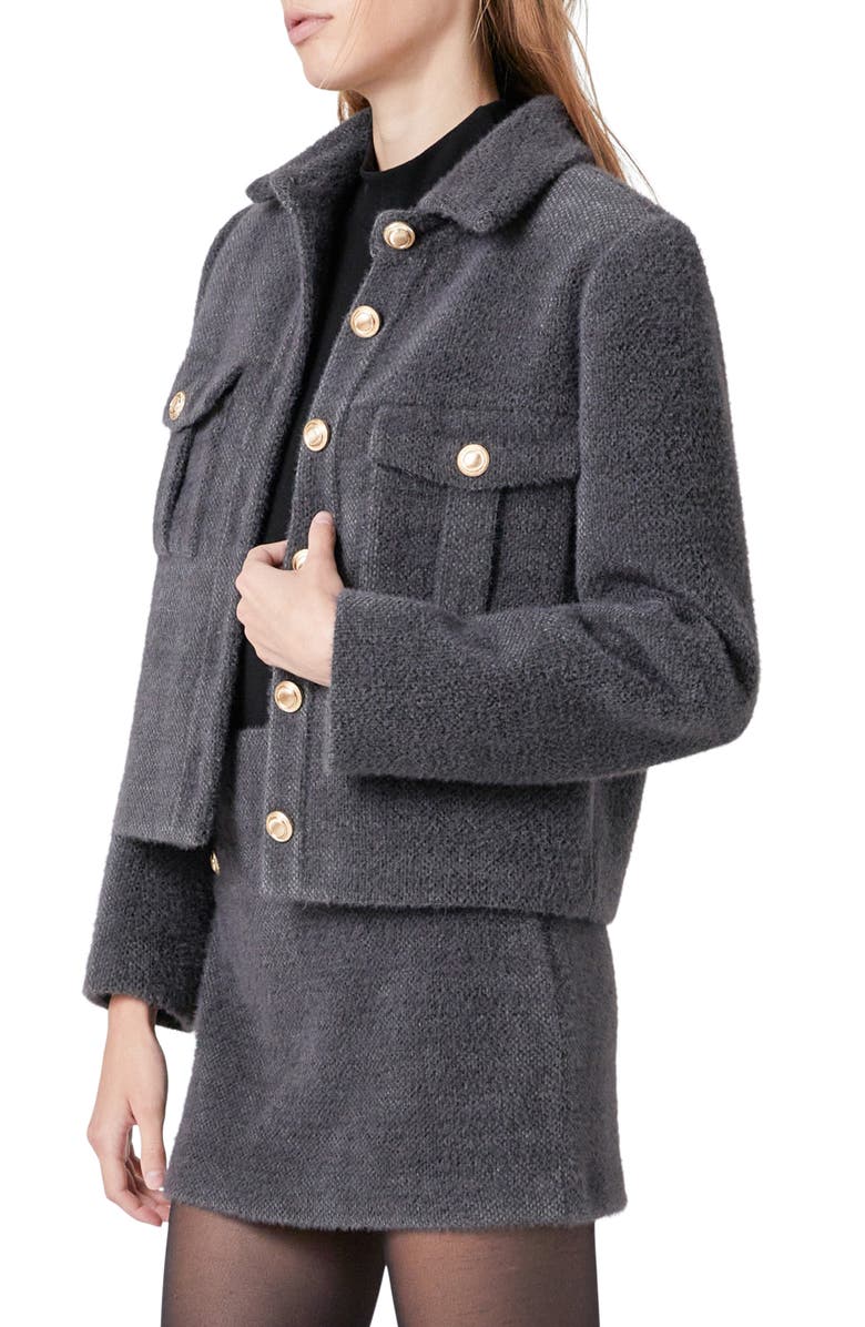 Endless Rose Brushed Jacket, Alternate, color, Grey