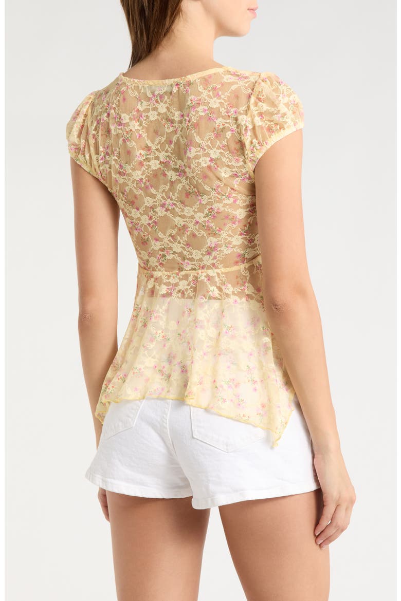 Cinched Cap Sleeve Top, Alternate, color, DOUBLE CREAM COMBO
