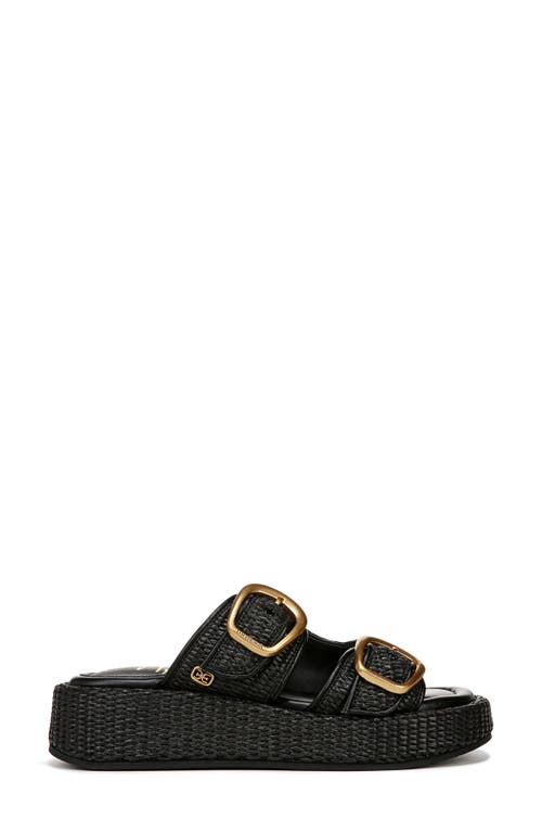 Sam Edelman Nerissa Platform Slide Sandal Black Basketweave In Black