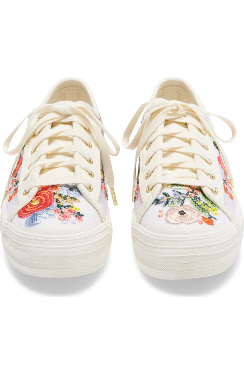 Keds<sup>®</sup> x Rifle Paper Co. Triple Kick Floral Embroidered Mesh Sneaker, Alternate, color,