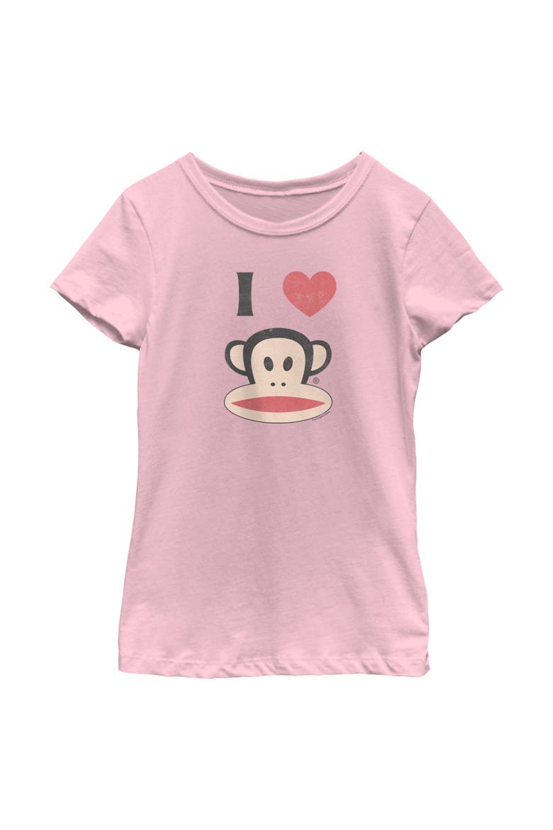 Girl's Paul Frank Distressed I Heart Julius Graphic Tee, Main, color, Light Pink