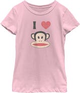 Paul Frank Girl's Paul Frank Distressed I Heart Julius Graphic T-Shirt
