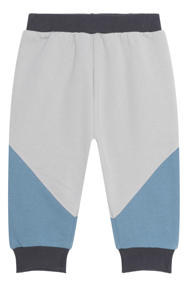 PL Baby by Petit Lem Colorblock Top, Joggers & Beanie Set, Alternate, color, Dusty Blue