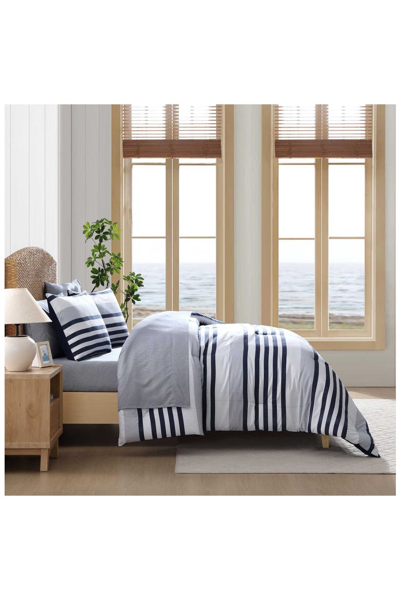 Palm Coast Striped Comforter Set, Alternate, color, MEDIUM / DARK BLUE