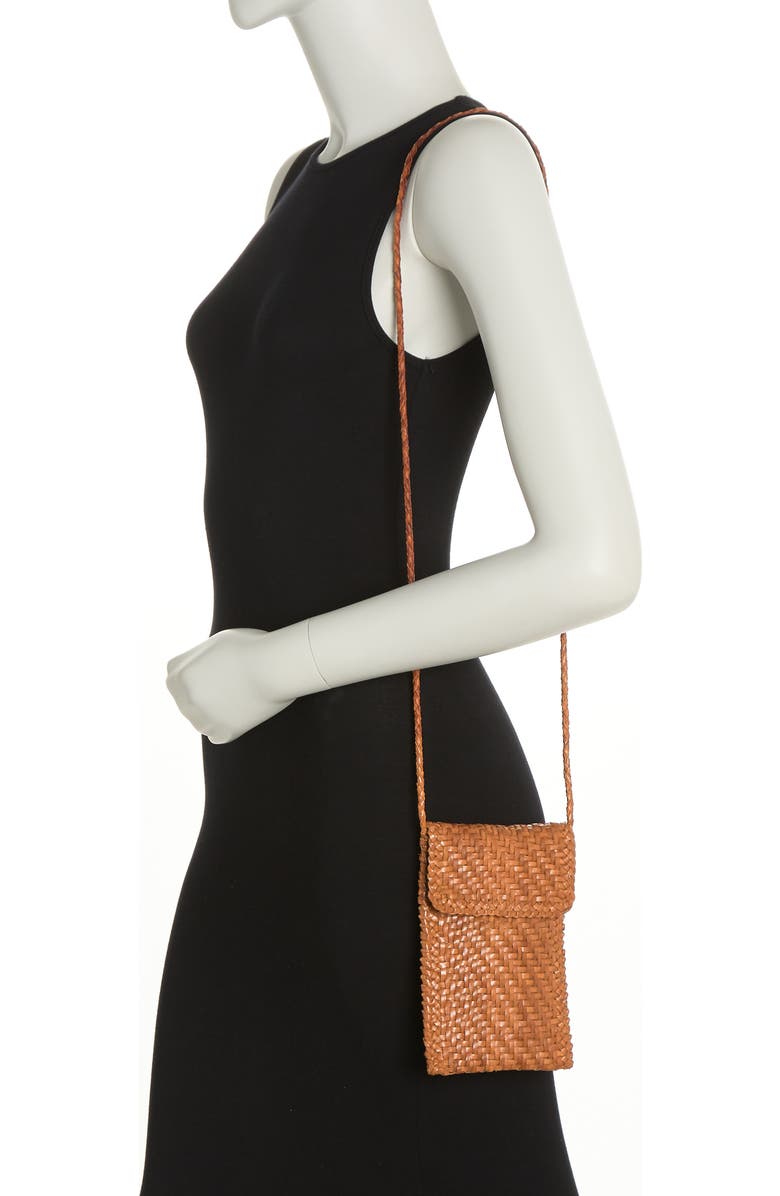 Loeffler Randall Nora Woven Leather Crossbody Phone Bag, Alternate, color,