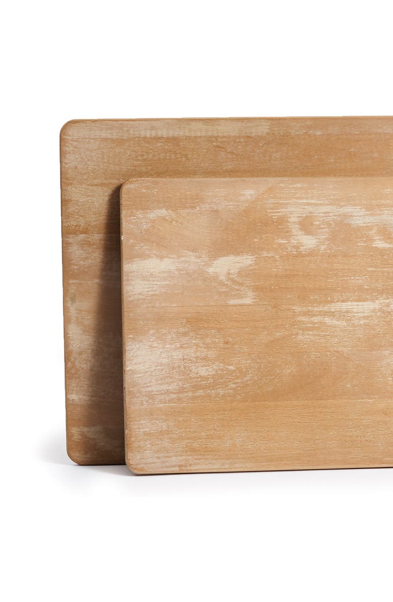 Napa Home & Garden 14" x 31.5" Large Premium Antique Long Rectangle Wood Cutting Boards Set of 2, Alternate, color, Brown
