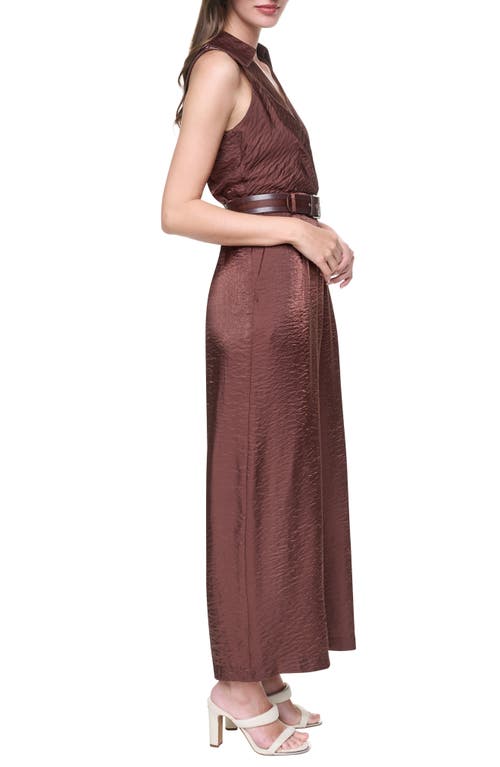 Dkny Sleeveless Belted Jumpsuit In Java