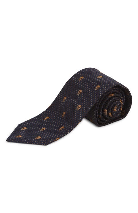 Alexander McQueen Skull Silk Tie