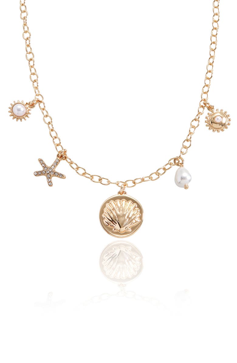 Ettika Coastal Charm Necklace, Alternate, color, Gold