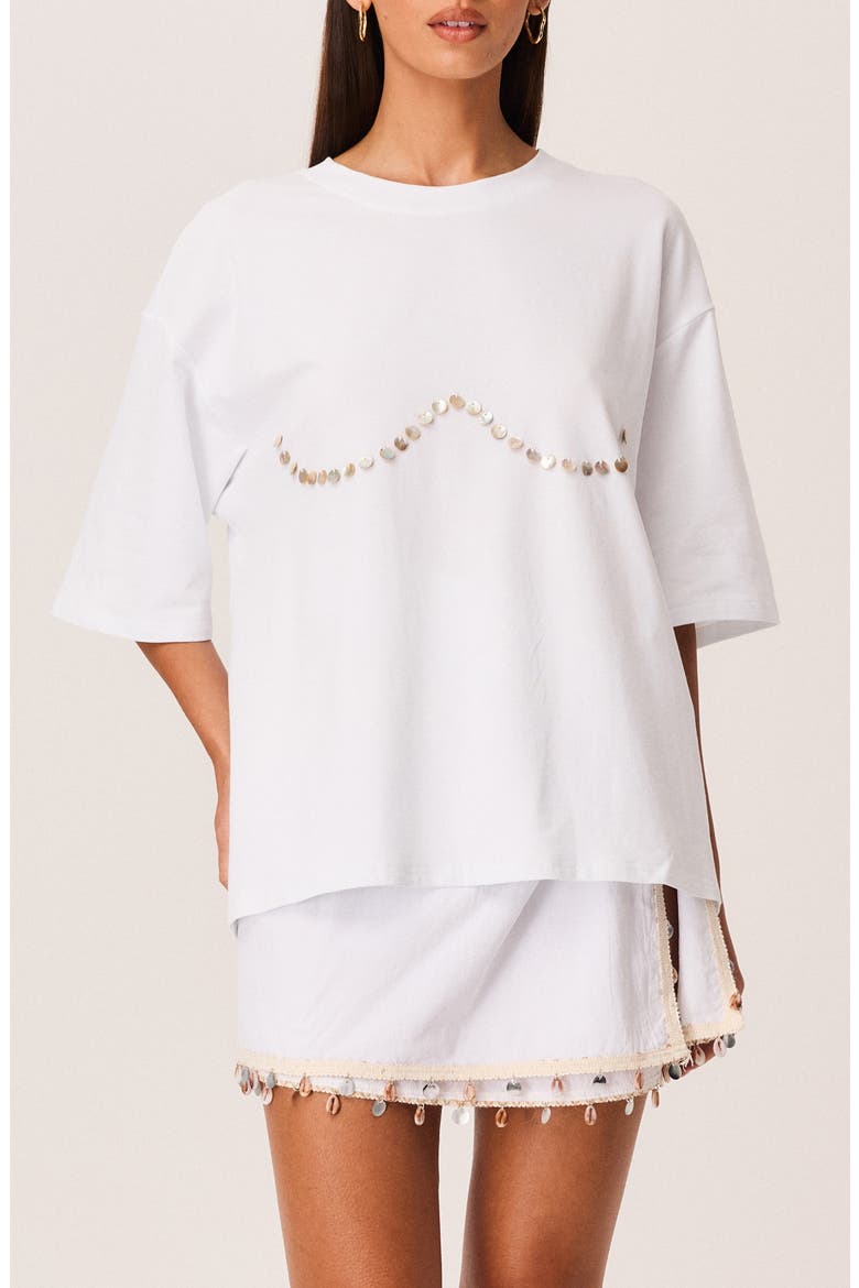 Lyla Shell T-Shirt, Alternate, color, WHITE