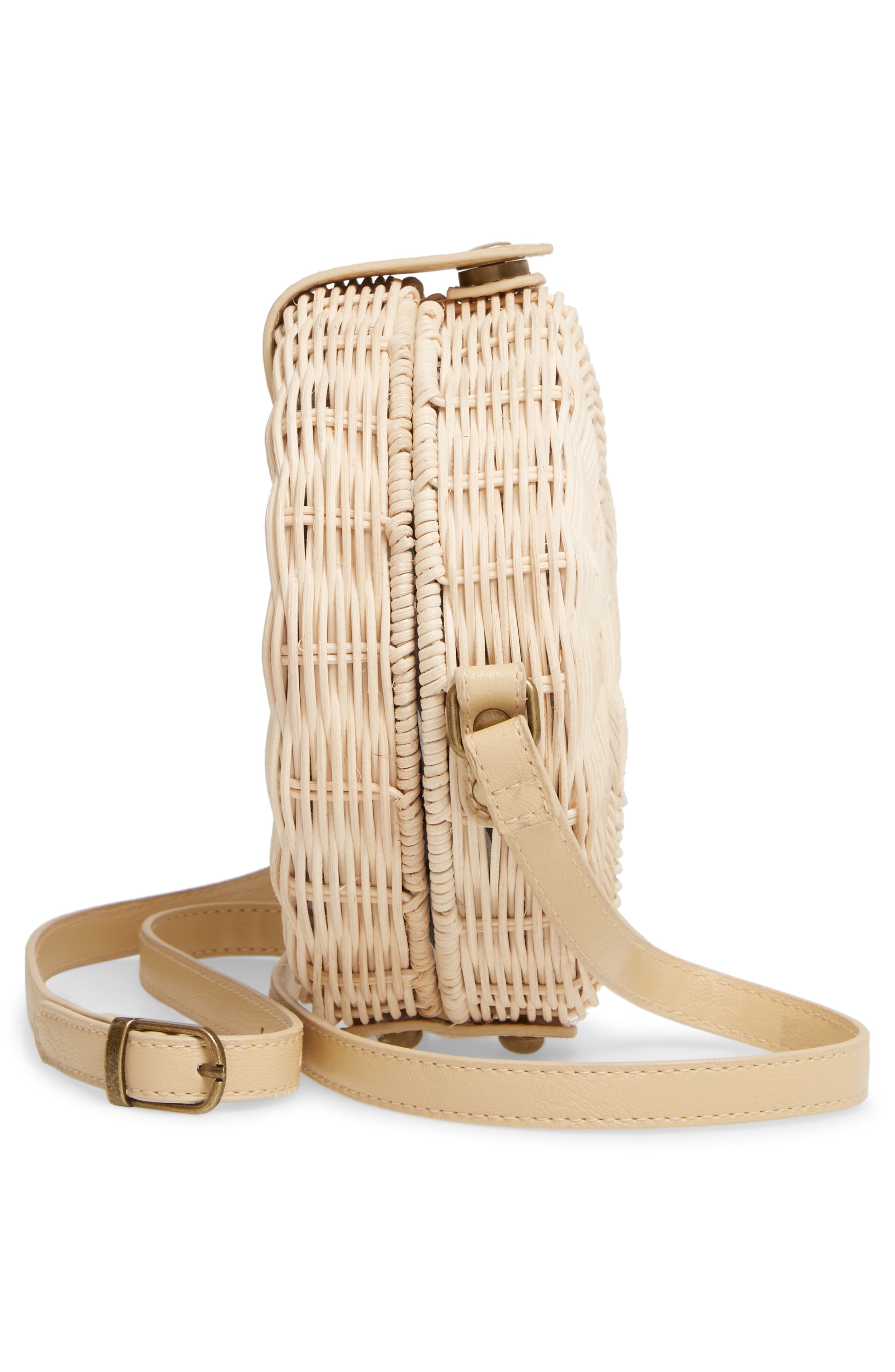 Mali + Lili Hazel Woven Rattan Circle Bag, Alternate, color, 
