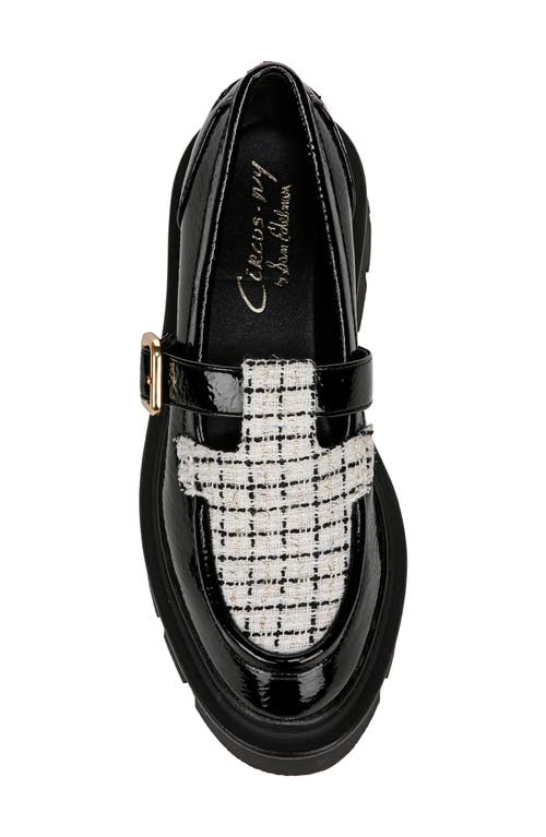 Circus Ny By Sam Edelman Payson Lug-sole Mary Jane Loafers In Black/vanilla Bean