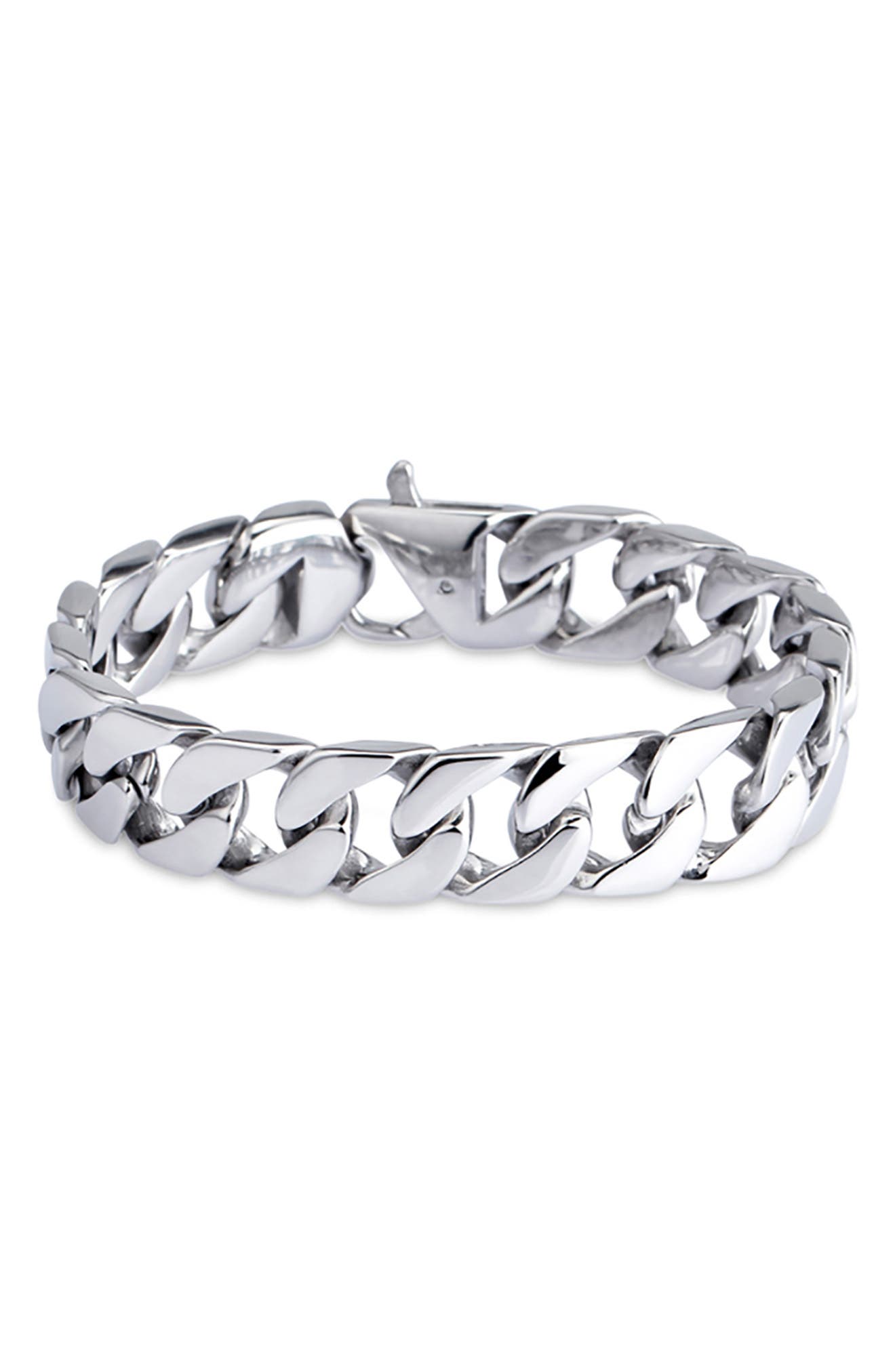 EYE CANDY LOS ANGELES Cuban Link Silver Titanium Bracelet