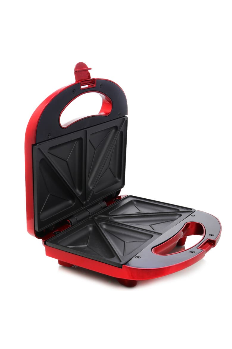 Panini Press Sandwich Maker and Grill, Alternate, color, Red