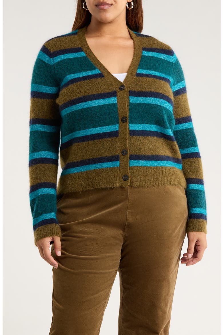Etching Stripe Cardigan, Main, color, EARTHENWARE CYAN MIX