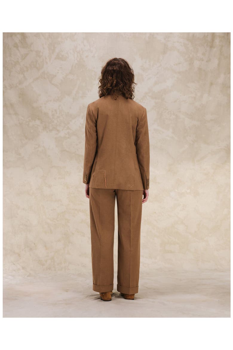 Bobbie Classic Double-Breasted Flannel Jacket, Alternate, color, CAMEL