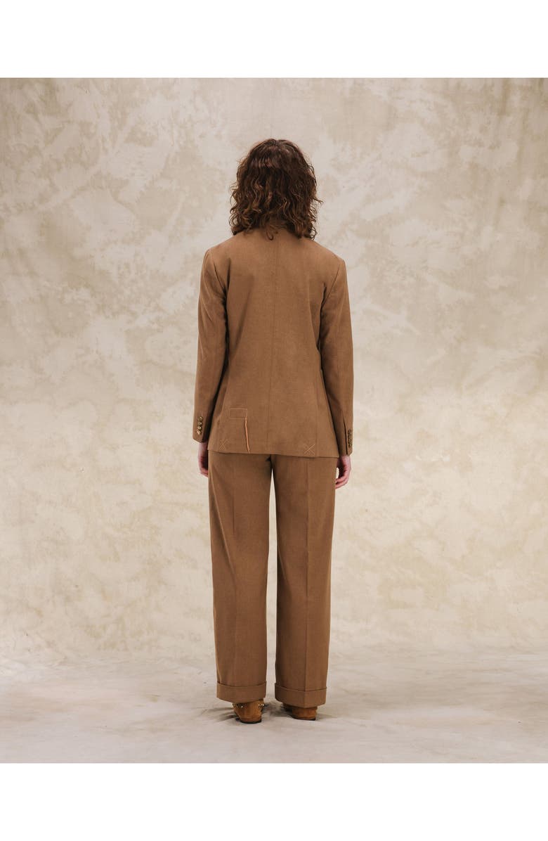 Fortela Bobbie Classic Double-Breasted Flannel Jacket, Alternate, color, Camel