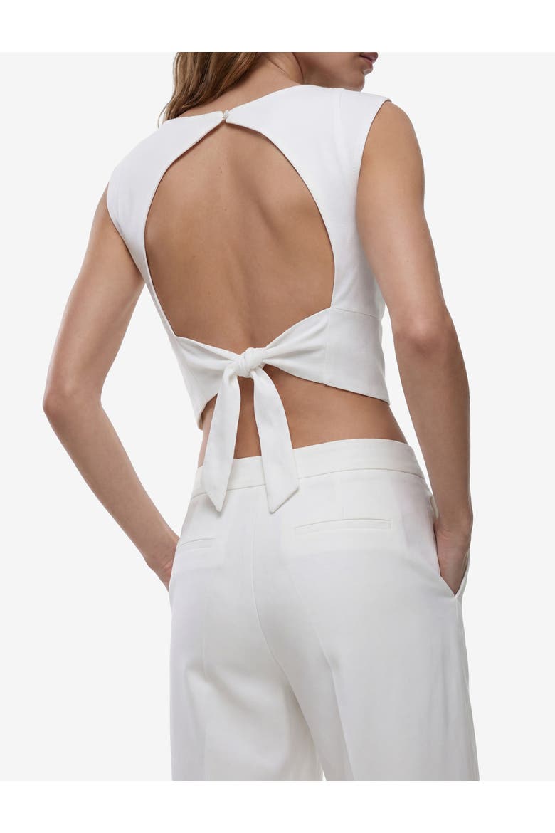 Slim Fit Sleeveless Crop Blouse, Alternate, color, WHITE